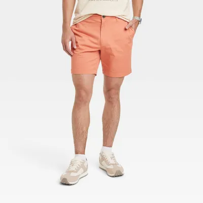Mens Every Wear 7 Slim Fit Flat Front Chino Shorts