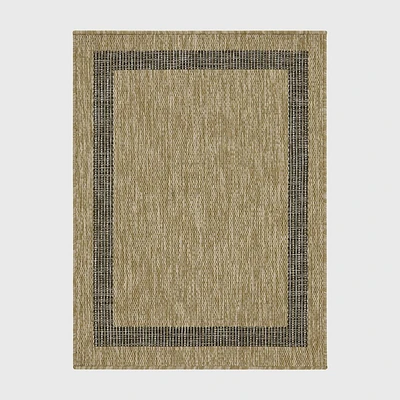 Playa Rug 5x8 Machine Washable Azelia Rectangle Woven Indoor Outdoor Area Rug Jute and Black