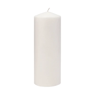 Stonebriar 3pk Tall 3 x 8 80 Hour Long Burning Unscented White Wax Pillar Candle: Palm Wax, 1 Wick