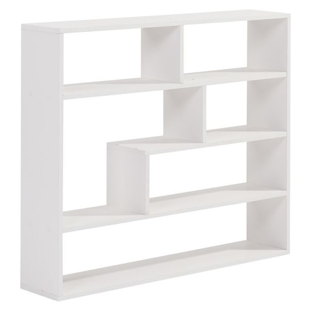 Danya B. 37 x 31.5 Rectangular Shelf Unit : Laminated Floating Wall Storage, 8 Compartments, MDF Composite