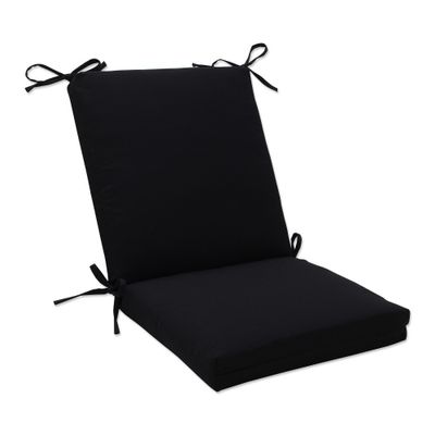 Pillow Perfect 36.5x18 ECOM Canvas Outdoor Chair Cushion Black