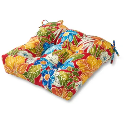 Kensington Garden 20x20 Floral Outdoor Chair Cushion : UV & Water-Resistant, Reversible, with Ties