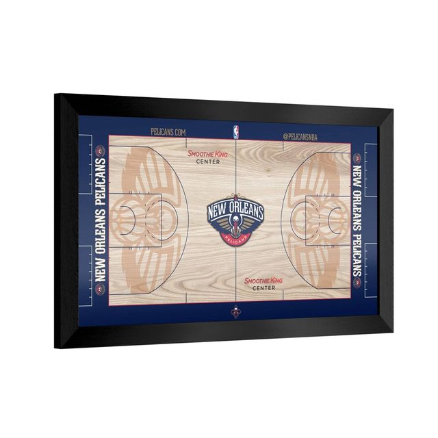 NBA New Orleans Pelicans Team Court Framed Plaque