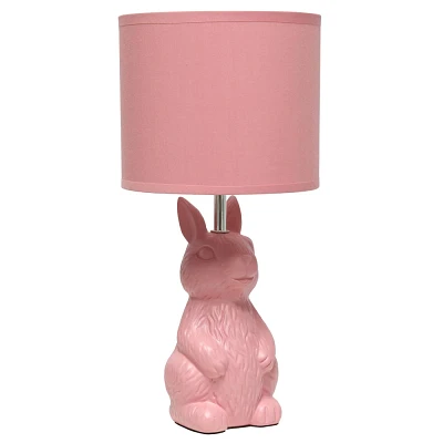 Simple Designs 16.33 Cute Wonders Whimsical Perched Bunny Rabbit Table Lamp Pink