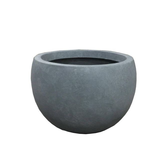 8 Kante Lightweight Concrete Outdoor Bowl Planter Gray - Rosemead Home & Garden, Inc