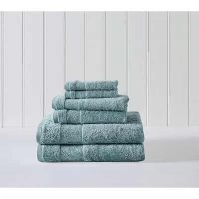 6pc Island Retreat Bath Towel Set Turquoise - Tommy Bahama: Cotton Terry, OEKO-TEX Certified, Lightweight