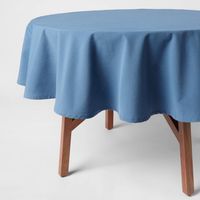 70 Cotton Round Tablecloth Blue - Threshold