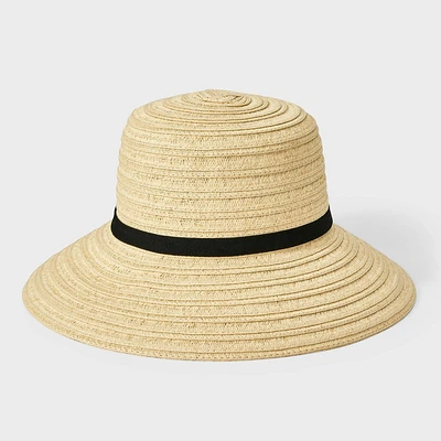 Packable Straw Down Brim Bucket Hat