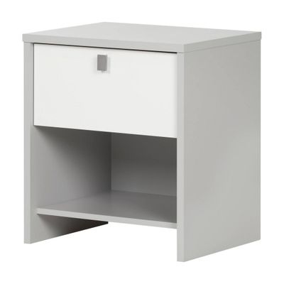 Cookie 1-Drawer Kids Nightstand Soft Gray and Pure White - South Shore