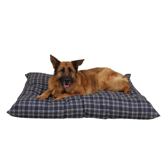 Carolina Pet Company Indoor/Outdoor Plaid Shebang Pet Lounger Dog Bed - L - Blue