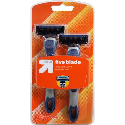 Mens Five Blade Disposable - 2ct - up & up