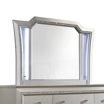 Acme Furniture Kaitlyn Dresser Mirror with LED Lights Champagne