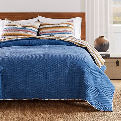 Greenland Home Fashions 2pc Twin Painted Desert Sapphire Quilt Bedding Set: Microfiber, Woven, Includes Sham