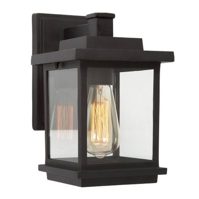 10.6 Metal/Glass Outdoor Lamp Black - LNC