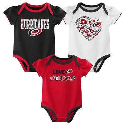 NHL Carolina Hurricanes Baby Girls 3pk Bodysuit