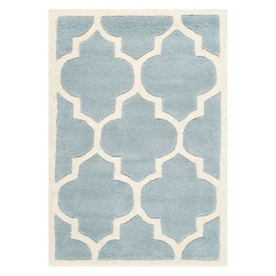 Safavieh 5x5 Round Brandy Quatrefoil Design Tufted Area Rug Dark Blue/Ivory  Round - Safavieh