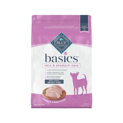 Blue Buffalo Basics Skin & Stomach Care Natural Turkey & Potato Recipe Small Breed Dry Dog Food - 11lbs