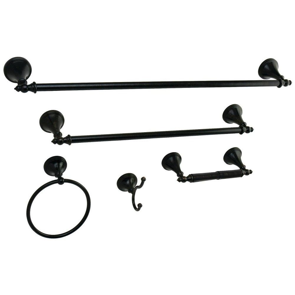 Kingston Brass 5-Piece Classic Oil-Rubbed Bronze Decorative Bathroom Hardware Set Kingston Brass 5-Piece Classic Oil-Rubbed Bronze Decorative Bathroom Hardware Set