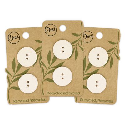 Dritz 23mm Recycled Cotton Round Buttons Natural