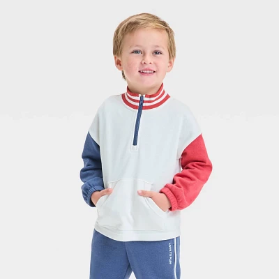 Toddler Boys Colorblock French Terry Quarter Zip Sweatshirt