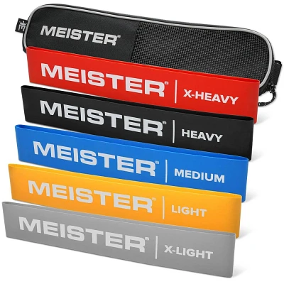 Meister Mobility Resistance Flat Bands with Carry Case 5 Band Set