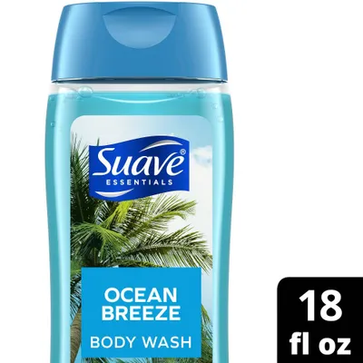 Suave Essentials Ocean Breeze Refreshing Body Wash Soap for All Skin Types - 18 fl oz