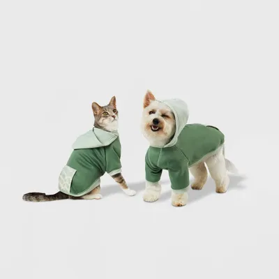 Lightweight Printed Pocket Dog Hoodie - Green