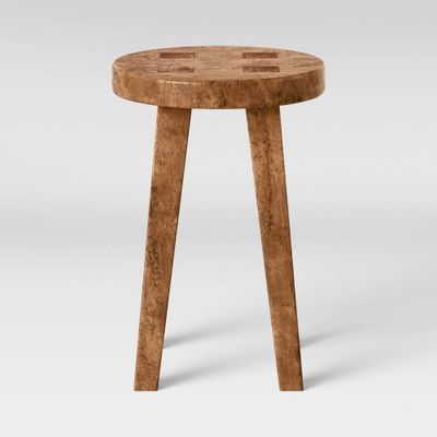 Woodland Carved Wood Table Brown - Threshold