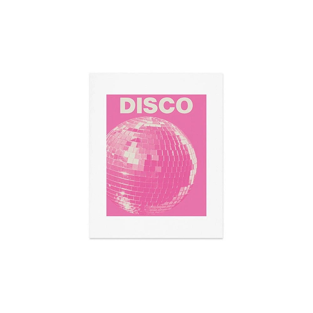 Deny Designs 8x10 April Lane Art Pink Disco Ball Unframed Art Print: Modern Cardstock Wall Decor