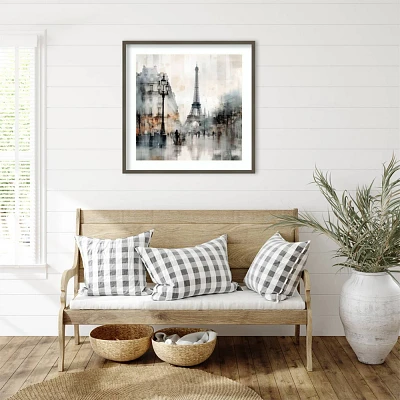 Amanti Art 33x33 Graphic City II Paris by Irena Orlov Wood Framed Wall Art Print: Modern Lithograph, Acrylic Cover, Wire Mount