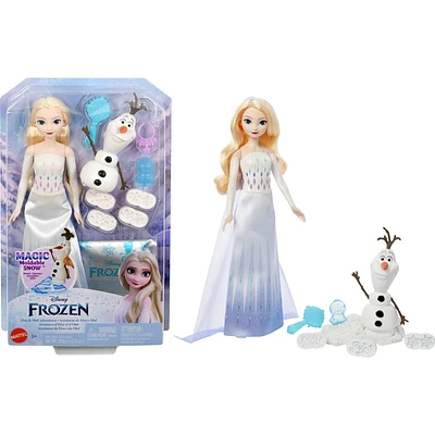 Disney Frozen Elsa & Olaf Adventures with Elsa Doll, Olaf Figure, Moldable Sand & 4 Stampers