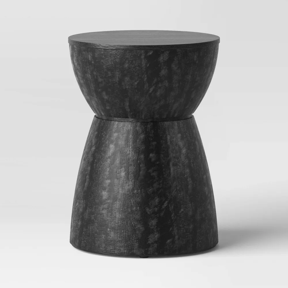 Threshold Prisma Round Wood Turned Drum Accent Table Black - Threshold |  Connecticut Post Mall