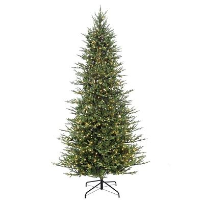 Puleo 10 Pre-lit Slim Balsam Fir Artificial Christmas Tree with Clear Lights