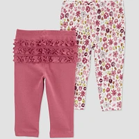 Carter Jut One You Baby Girl 2pk Ruffle Floral Pant