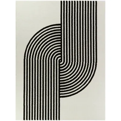 Anscombe Contemporary Stripe Rug White