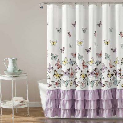 Kids Flutter Butterfly Shower Curtain