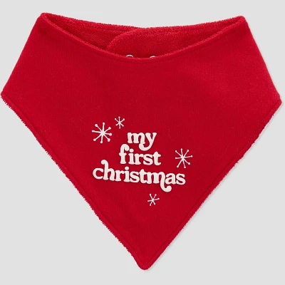 Carters Just One You First Christmas Bandana Bib - Neutral Red