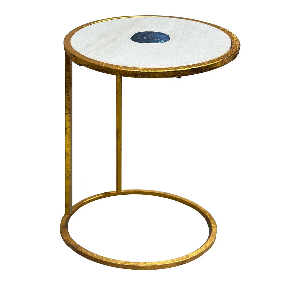 Agate Inlaid Marble Cocktail Table Agate Inlaid Marble Cocktail Table