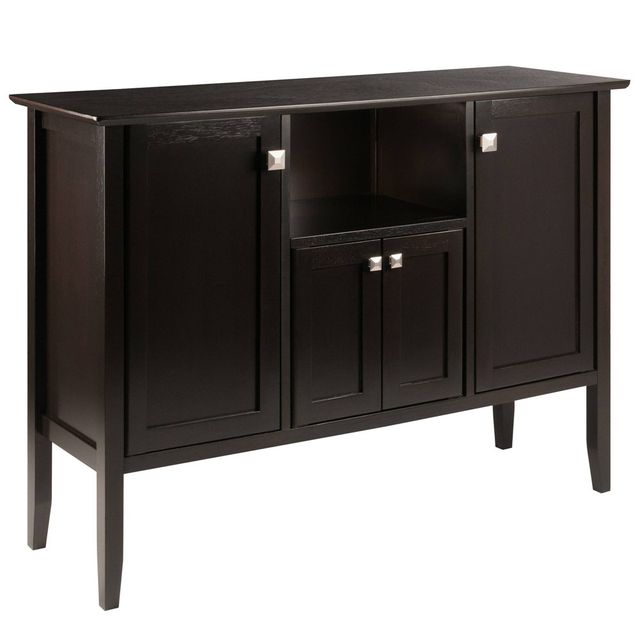 Melba Buffet Cabinet/Sideboard Coffee - Winsome: Transitional Style, Lacquered Wood Composite, Fixed Shelf