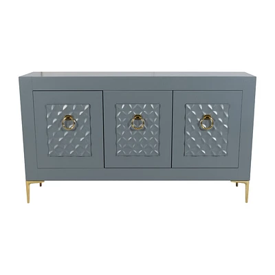 Sagebrook Home 39 Rectangle Console Cabinet with Ring Handles Gray