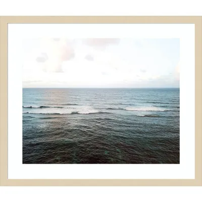 25 x 21 Where Ocean Meets The Sky by Rachel Dowd Wood Framed Wall Art Print - Amanti Art: Modern Landscape, Acrylic Glazing