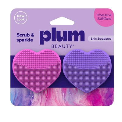 Plum Beauty Skin Scrubbers - Heart - 2pk