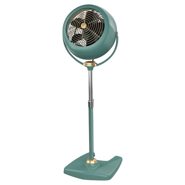 Vornado VFAN Sr. Pedestal Vintage Air Circulator Fan Green: Adjustable Quiet Standing Fan for Rooms, 3 Speeds, Portable