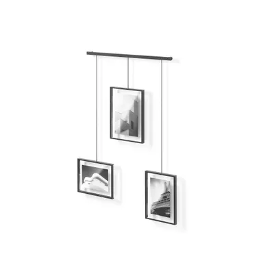 Set of 3 Exhibit Photo Frames Black - Umbra: Wall-Mounted, Modern Gallery Style, Adjustable Layout