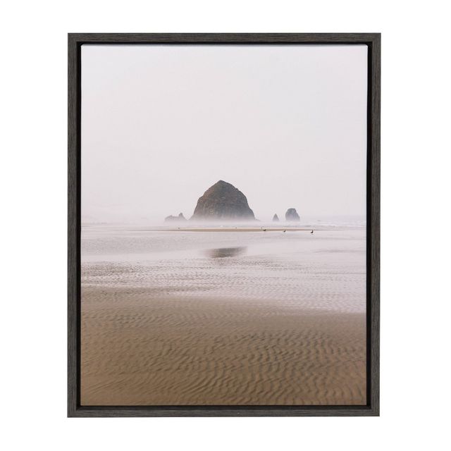 18x24 Sylvie Oregon Coast Framed Canvas by Patricia Rae Gray - Kate and Laurel: Modern Vertical Wall Art, Ocean Scene