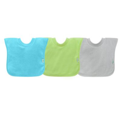 green sprouts 3pk Stay-Dry Pull-over Toddler Bib - Aqua Set