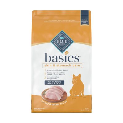 Blue Buffalo Basics Skin & Stomach Care Natural Healthy Weight Turkey & Potato Recipe Dry Dog Food - 24lbs