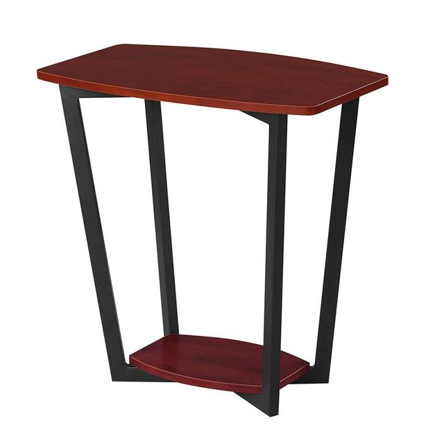 Breighton Home Graystone End Table Cherry: Modern Metal Frame, Melamine Top, No Assembly Required