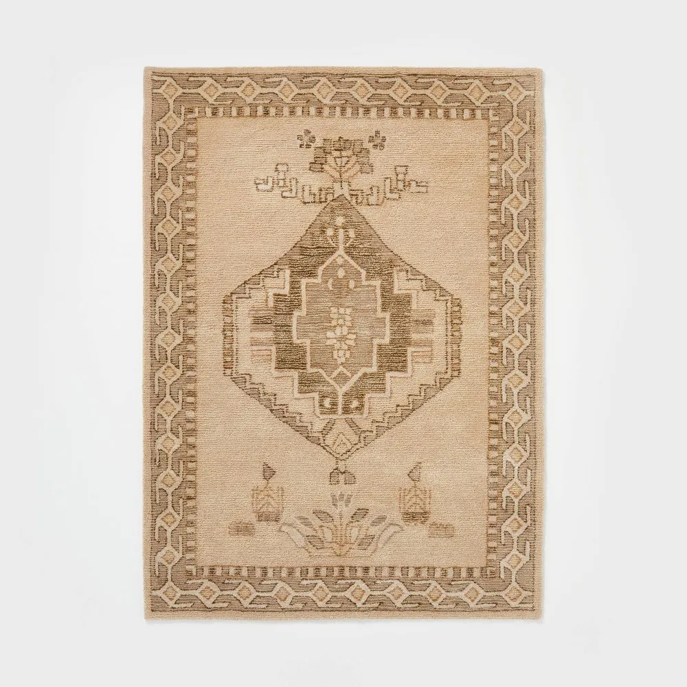 Hand Tufted Persian Style Rug Cream