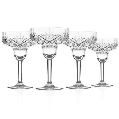 Godinger Silver Set of 4 Dublin Acrylic Margarita Glasses